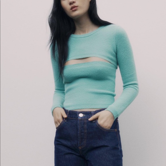 ⭐️ NWT ZARA Set of Knit Arm Warmer + Top ⭐️ - Picture 3 of 7